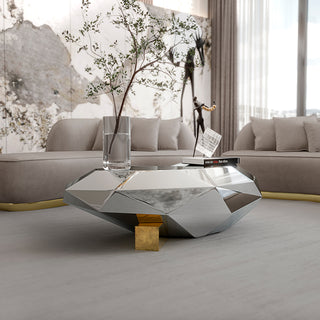 Luxury Geometric Coffee Table with Diamond-Inspired Design & High Gloss Finish