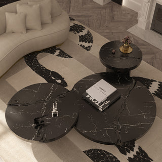 Luxury Gold Coffee Table with Round Glass Top & Sculptural Brass Base