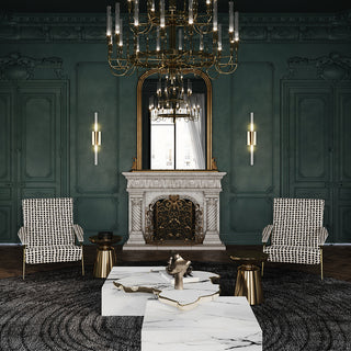 Luxury Black & White Coffee Table with Sculptural Design & High Gloss Finish