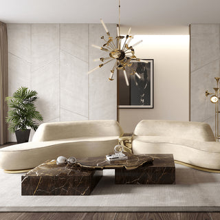 Luxury Black & White Coffee Table with Sculptural Design & High Gloss Finish