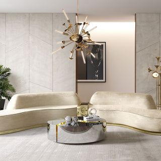 Luxury Oval Dining Table with Sculptural Brass Accents & High Gloss Finish