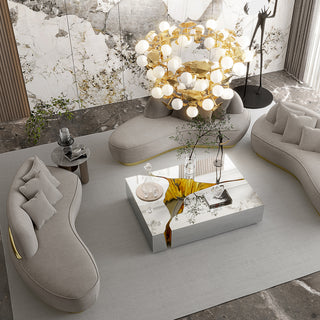 Luxury Coffee Table with Cracked Brass Sculptural Base & Smoked Glass Top