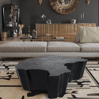 Luxury Patina Brass Coffee Table with Organic Sculptural Design & Handcrafted Finish