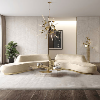Luxury Designer Coffee Table with Hand-Painted Artistic Top & Sculptural Brass Base