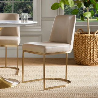 Bradley Curved Back Dining Chair with Upholstered Modern Steel Frame Living Room Chairs