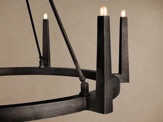 Modern Textured Cast Brass Round Chandelier
