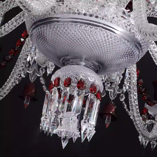 Customize 40 Lights Replica Zenith Chandelier Clear & Red Baccarat Crystal Lighting