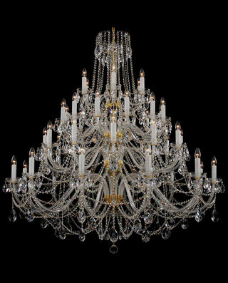 42 Lights Oversized Bohemia Style Crystal Chandelier 63"W 65"H