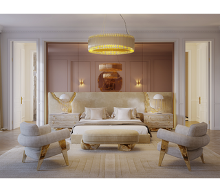 Luxury Sculptural Armchair with Polished Hammered Brass Legs & Curved Upholstery Design