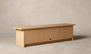 86" Leather Console, White Oak or Walnut Media Cabinet