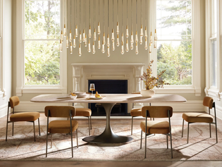 Modern Raindrop Seeded Glass LED Linear Chandelier