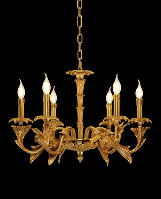 26X20 Inch 6 Lights Baroque Style European Antique Copper Chandelier