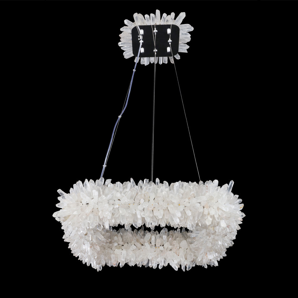 24'' Square Modern Geode Quartz Crystal Chandelier