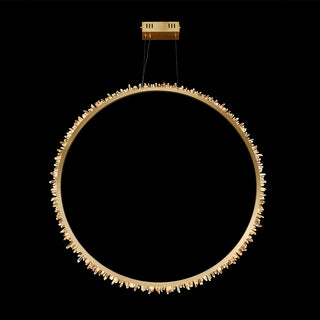Single Ring Geode Quartz Crystal Pendant Light