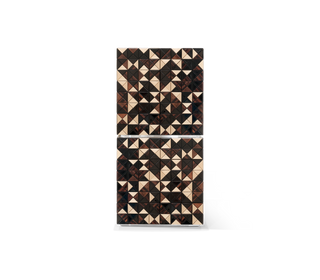 Luxury Walnut Curio Cabinet with Pixel-Inspired Design & Hidden Storage