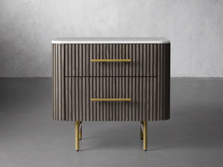Finnley Closed Nightstand Solid Wood 2 Drawer Bedside Table for Modern Bedroom
