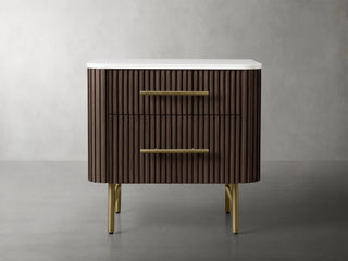 Finnley Closed Nightstand Solid Wood 2 Drawer Bedside Table for Modern Bedroom
