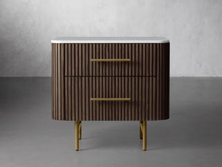 Finnley Closed Nightstand Solid Wood 2 Drawer Bedside Table for Modern Bedroom