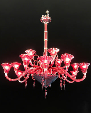 High Quality 18 Lights Replica Mille Nunits Baccarat Chandelier Red Crystal Lighting