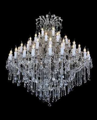 Antique Brass Maria Theresa Crystal Chandelier 55"W 59"H