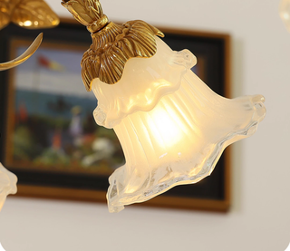 6 Lights Classical Retro Brass Chandelier Light 33X27 Inch