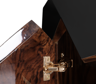 Luxury Black Faceted Sideboard Buffet Cabinet with Hidden Storage