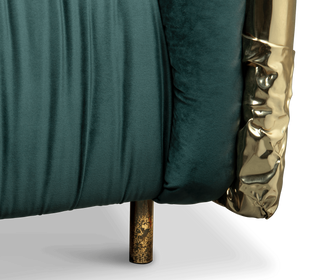Luxury Imperfect Sculptural Sofa with Hammered Brass Frame & Artistic Design