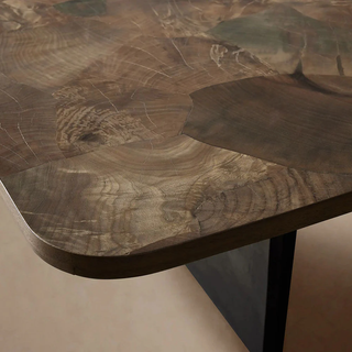 Polanco Solid Wood Dining Table – Modern Sculptural Base Luxury Table