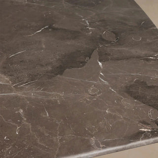 Saint Germain Stone Top Dining Table with Launette Steel Base: Modern Style Dining Room Leisure & Gathering Dining Table