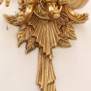 41 Inch Tall French Retro Brass Wall Sconce 5 Lights European Style Copper Wall Lamp