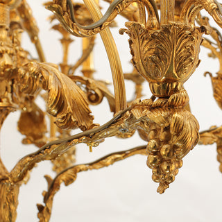 47X39 Inch 36 Lights Baroque Style Antique Brass Chandelier