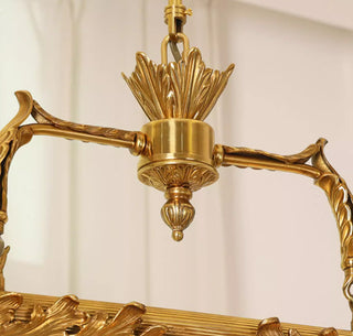 35 Inch Linear Chandelier Antique Copper and Crystal Kitchen Island Chandelier