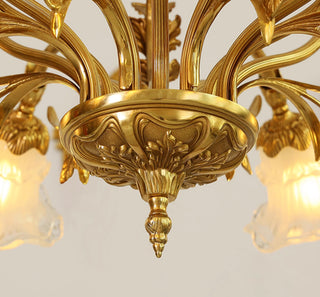 8 Lights Classical Retro Brass Chandelier Light 36X27 Inch