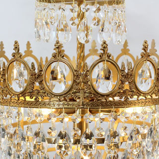 15 Inch Small Crystal Light French Empire Style Brass Crystal Chandelier
