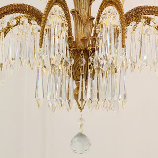 39X35 Inch Wide 3-Layer Big Brass Palm Tree Gold Crystal Chandelier for Entrance/ Foyer