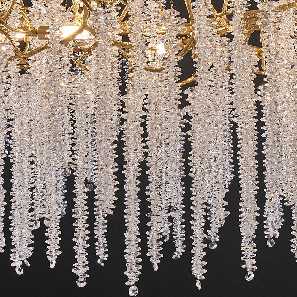 24-40 Inch Round Tree Branch Chandelier Modern Crystal Chandelier in Gold