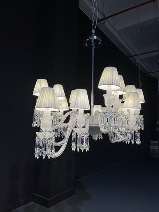 16 Lights Replica Ellipse Baccarat Crystal Lighting Dining Room Chandelier with Lampshades