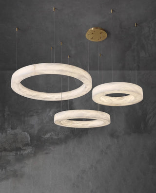 24''/ 31.5''/ 40'' Single Ring Modern Alabaster Chandelier Lighting