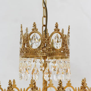9 Inch Mini Kitchen Island Pendant Light Empire Style Brass Crystal Pendant Lighting
