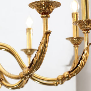 6 Lights Baroque Style Chandelier Small French Brass Chandelier