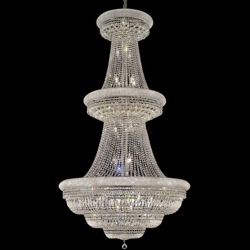 42X76 Inch 56 Lights French Basket K9 Crystal Chandelier Lighting