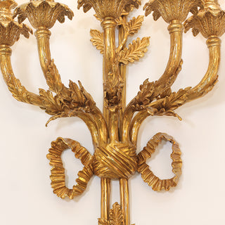 40 Inch Tall Brass Wall Sconce 5 Lights Retro Copper Wall Lamp