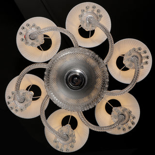 6 Lights Baccarat Crystal Lighting with Lampshades
