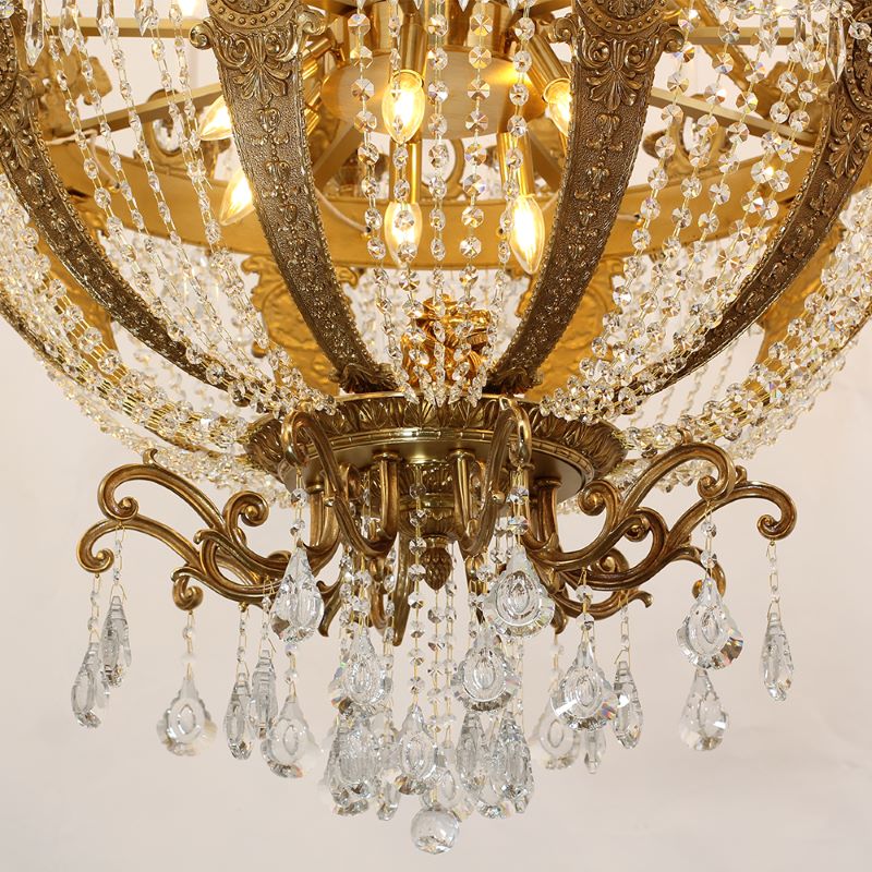 51X67 Inch 42 Lights Big French Empire Brass and Crystal Chandelier for Foyer