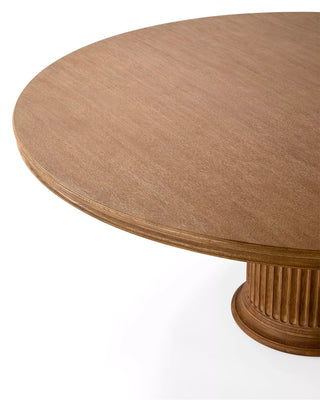 Collins Fluted Round Pedestal Dining Table, 60" or 72" Oak
