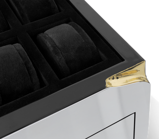 Luxury Lapiaz Watch Box with Polished Stainless Steel & Premium Watch Storage Design