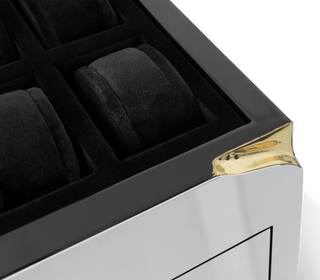 Luxury Lapiaz Watch Box with Polished Stainless Steel & Premium Watch Storage Design