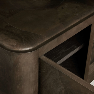 Calista Closed Oak Nightstand Two-Drawer Chest Wood Night Side Table Bedside