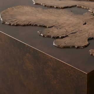 Obra Salvaged Burl Coffee Table Living Room Steel Base Cocktail
