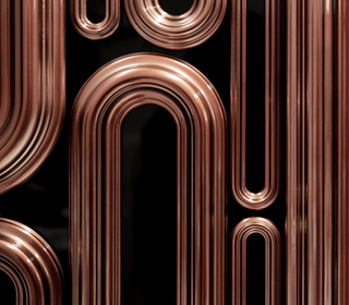 Luxury Gold Sideboard Buffet Cabinet with Sculptural Metal Design & Hidden Storage